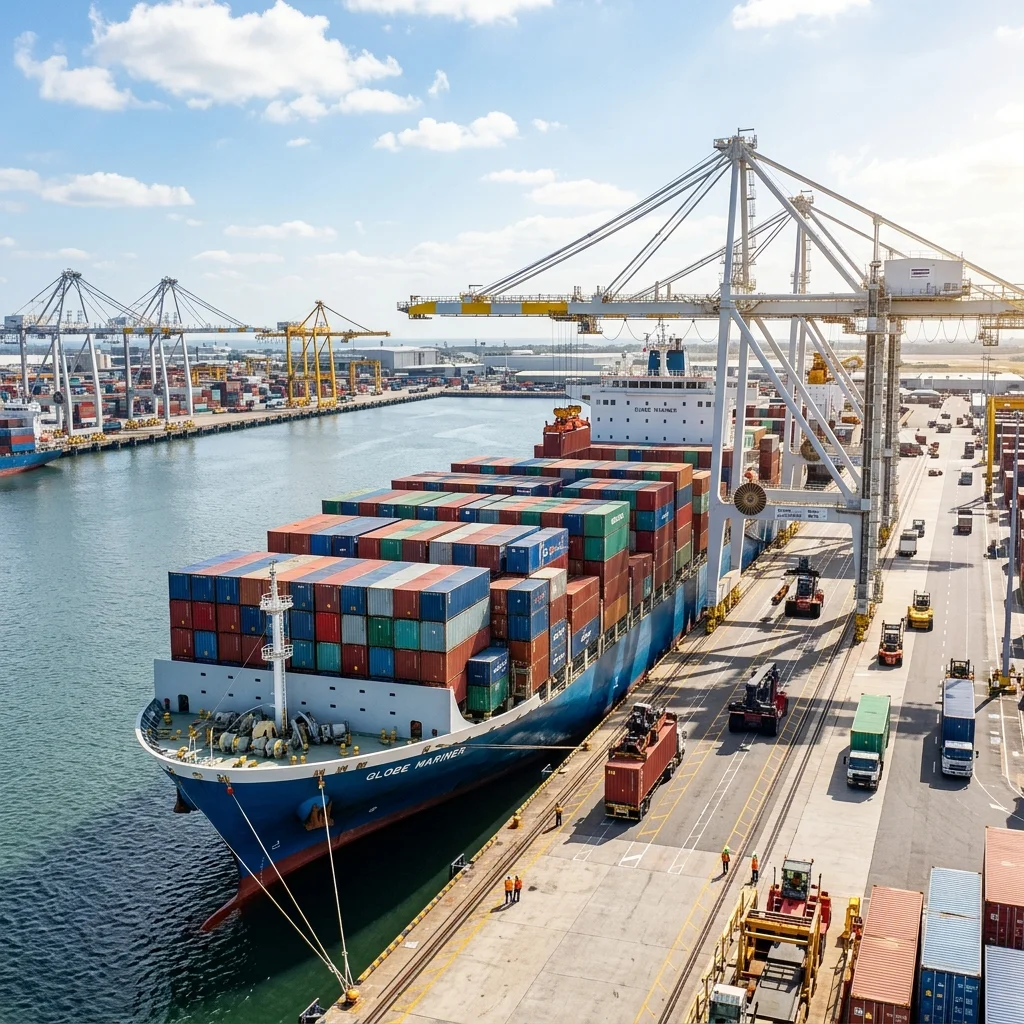 Bulk ocean export container ship
